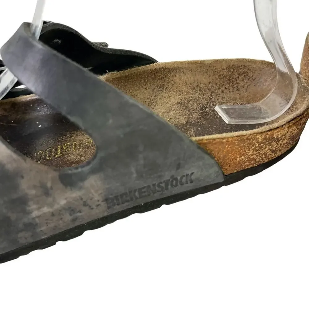 Birkenstock Florida Women's Black Genuine Leather Slides Sandals Shoes Flats  5